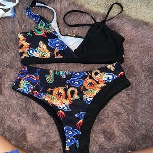 Dragon romwe top and high waisted bottoms